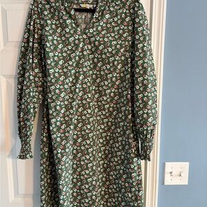 Boden Green Floral Long-Sleeve Women’s Dress